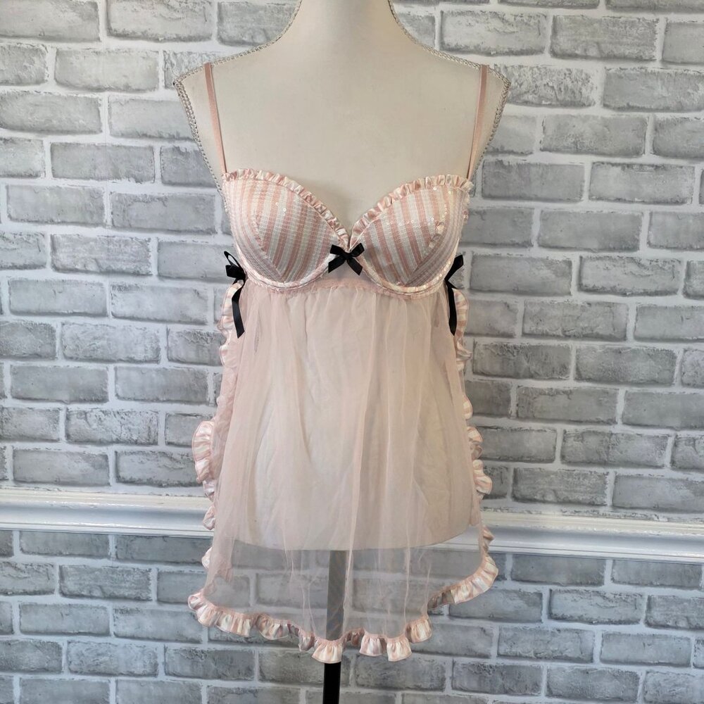 Victorias Secret Limited Collection Pink Baby Doll Lingerie London Store NEW 36B